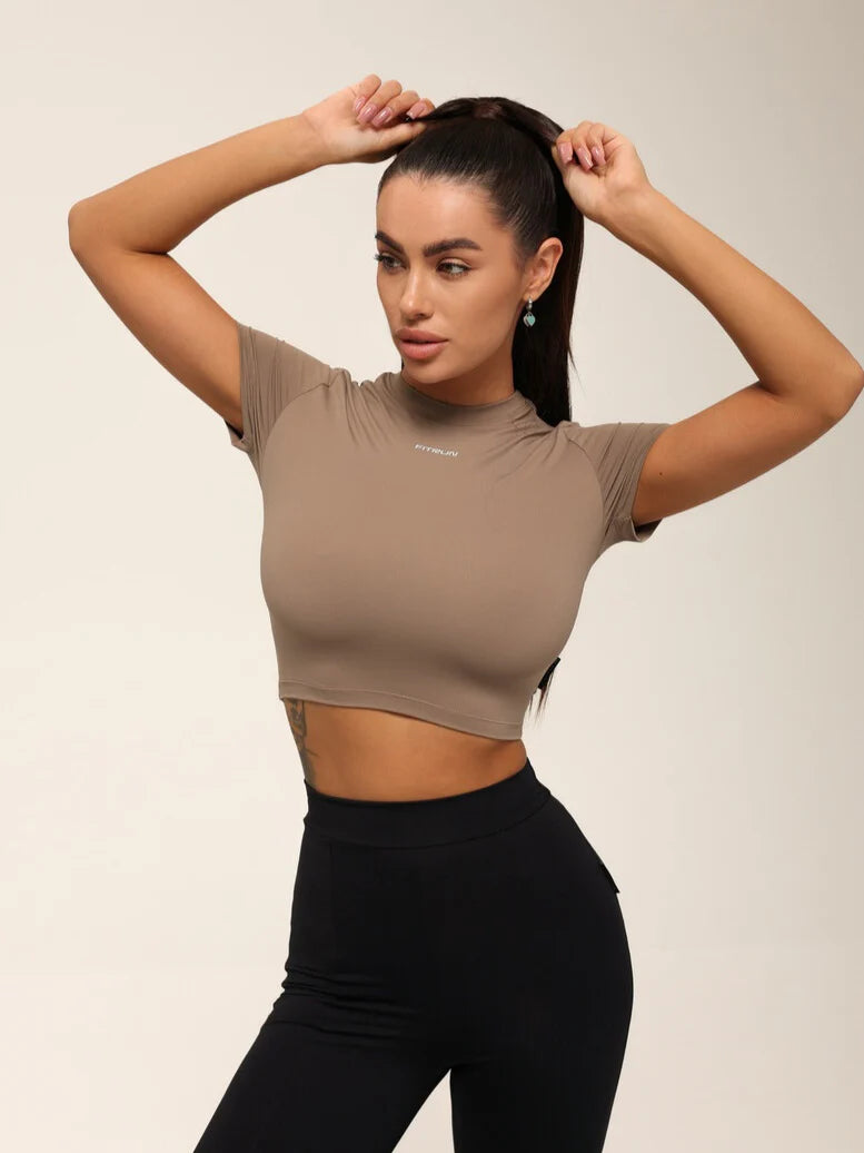 Sportinis crop topas „Sand VE“