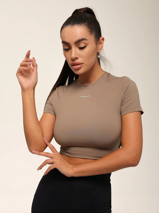 Sportinis crop topas „Sand VE“