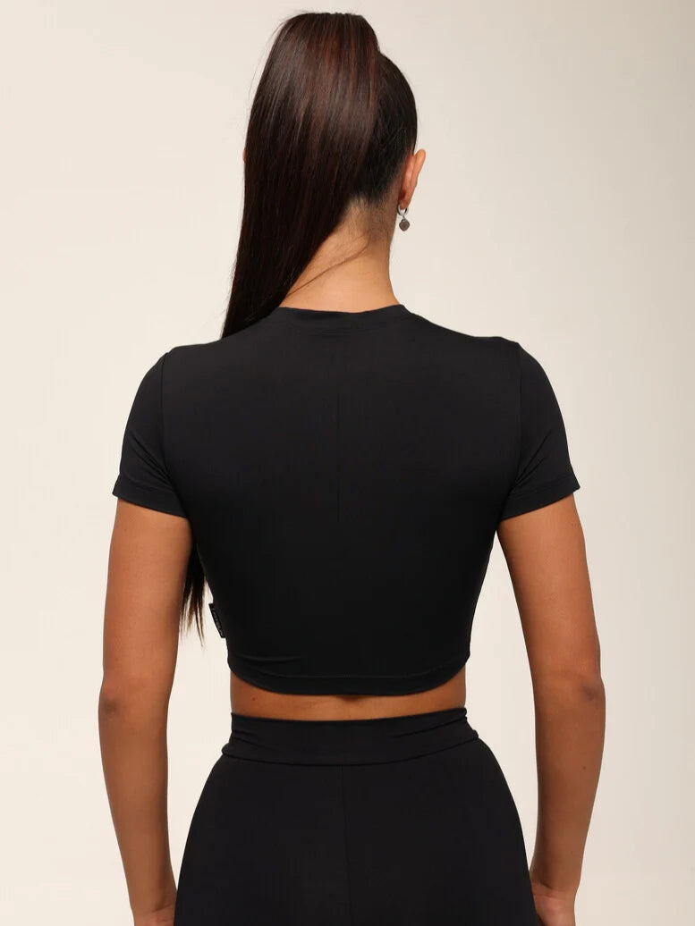 Sportinis crop topas „Black VE“