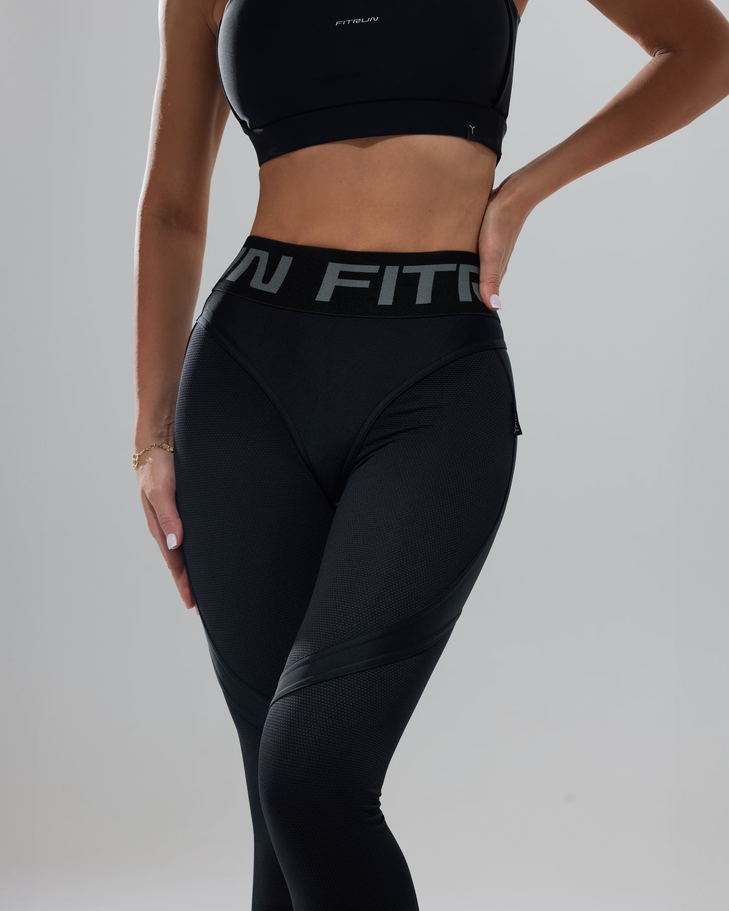 Sportinės tamprės „Total Black Relief" Push up