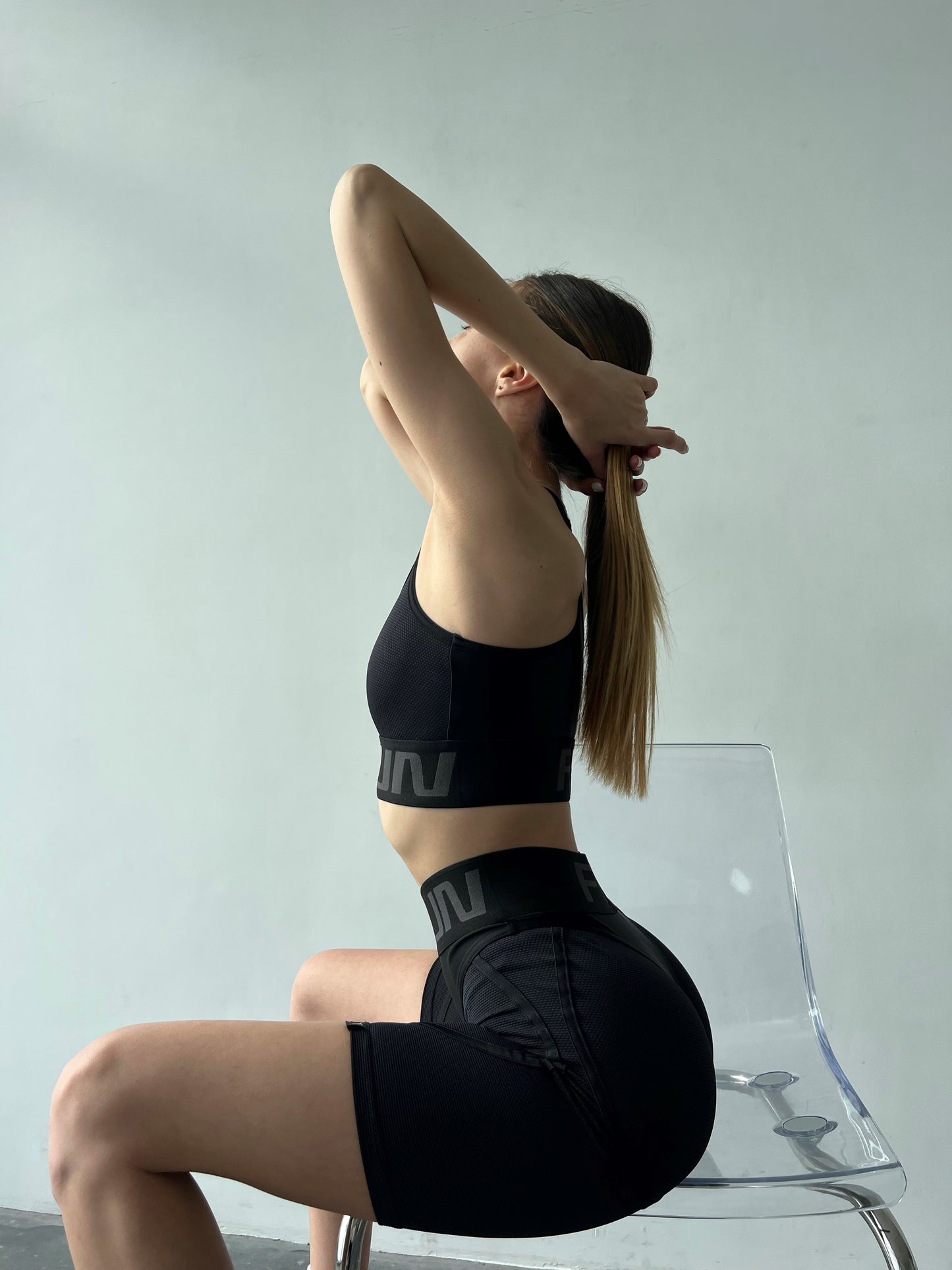 Sportiniai Biker šortai „Total Black Relief"